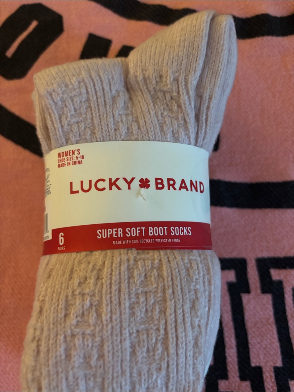 Lucky Brand Women's Super Soft Boot Socks - Light Pink